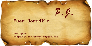 Puer Jordán névjegykártya